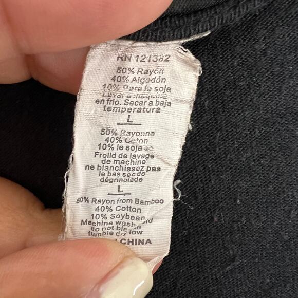 Vintage Harley Davidson Black Thrash Distressed Grunge Graphic Shirt Women Large - Picture 7 of 9